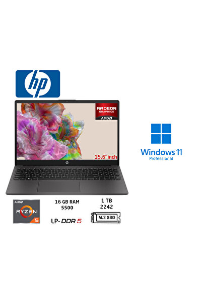 HP AMD Ryzen 5 7520U 16 GB LPDDR5 1 TB SSD 15.6 inç W11 Pro D2QC7EA Duddi