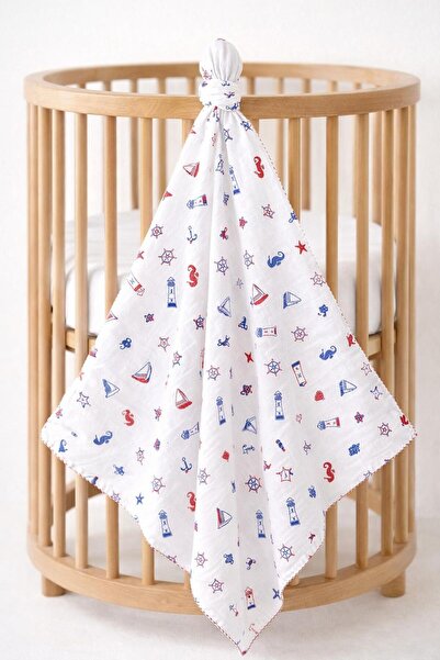 Multi-Purpose Muslin Blanket Newborn Baby Girl-Boy Blanket Cotton Summer Sailor Pattern