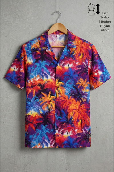 viyamen Πουκάμισο Unisex με Σχέδιο Φοίνικα - Νοσταλγικό Σχέδιο