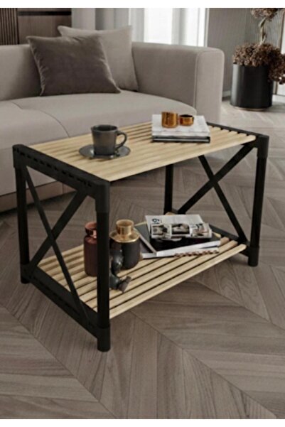 interhomestyle ZENNA Dekoratif Orta Sehpa Siyah-Ahşap (PAKET İÇİ QR VİDEO İLE...