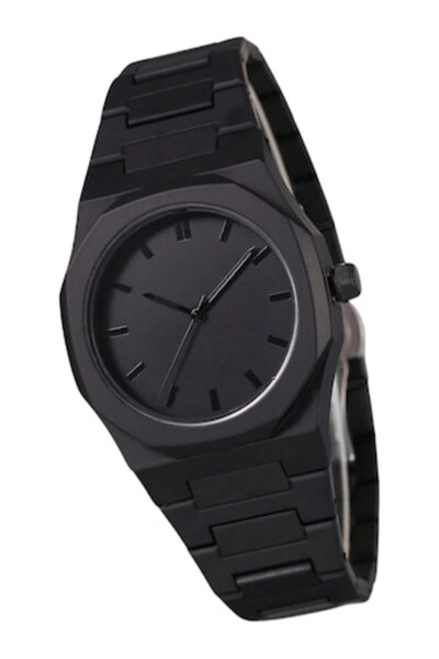 OEM Men's Analog Quartz Watch, Black, Metal Bracelet, Minimalist Design