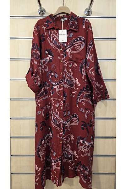 Park Moda Ιταλικό λινό φόρεμα με σχέδιο σάλι