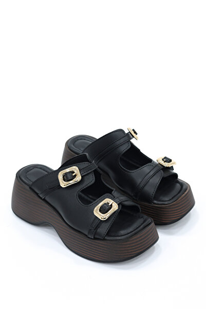 kajal ayakkabı Παντόφλες πλατφόρμας με διπλή πόρπη POLİNA