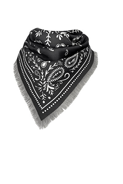 Bolder Vintage Mini Cotton Scarf-Black-45Cm*45Cm