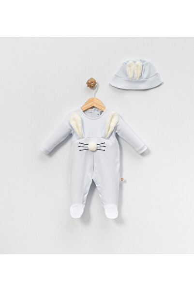 CFRA Baby Combed Cotton Jumpsuit with Rabbit Ears and Booties