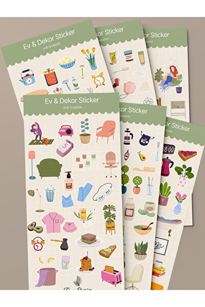 tinystoriestr Σετ Αυτοκόλλητων για το Σπίτι & Διακόσμηση - 6 Φύλλα / Ατζέντα,...