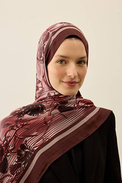 Modakaşmir Floral Line Pattern Liva Modal Shawl