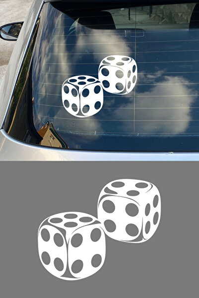New Jargon Luck Dice Auto Sticker - Car Engine Sticker with Dice Figures 15X12Cm