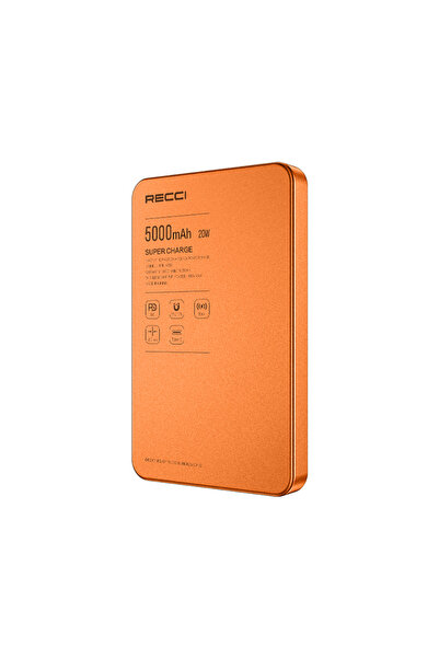 Recci RPB-W35 Ultra İnce PD 20W Hızlı Şarj Özellikli Wireless Powerbank 15W 5...