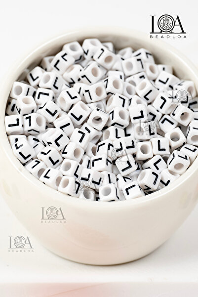 BeadLoa 6X6 mm Single Letter - L - Plastic Square Cube Letter Beads Alphabet ...