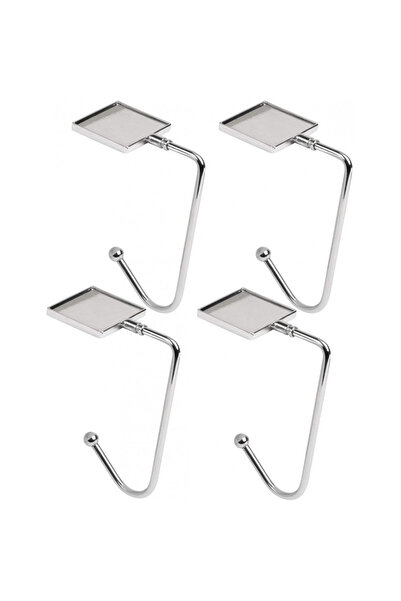 LOOPES Set 4 cârlige de bucătărie, Loopes, otel inoxidabil, argintiu, 3.5x3.5x9.8cm