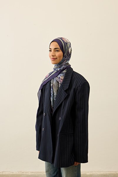 Modakaşmir Floral Line Pattern Liva Modal Shawl