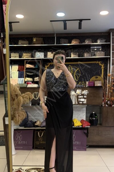 HUMEYRA Chiffon Evening Dress