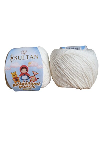 Sultan AMİGURUMİ PUNCH ÖRGÜ İPİ EKRU / 5 ADET