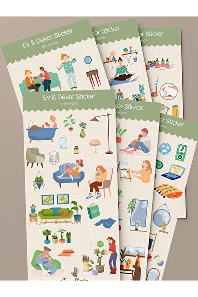 tinystoriestr Σετ Αυτοκόλλητων για το Σπίτι & Διακόσμηση - 6 Φύλλα / Ατζέντα,...