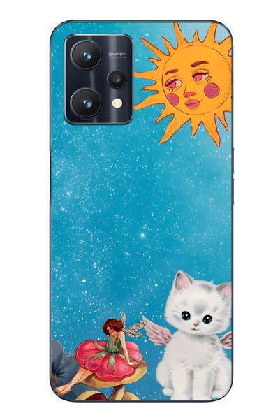 FLAMENKO حافظة هاتف شفافة متوافقة مع Realme 9 Pro بنمط Suny Fairy وAngel Cat