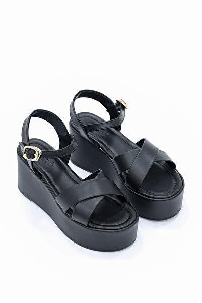 kajal ayakkabı Σανδάλια ALESYA με χιαστί λουράκια και σφήνα σόλα