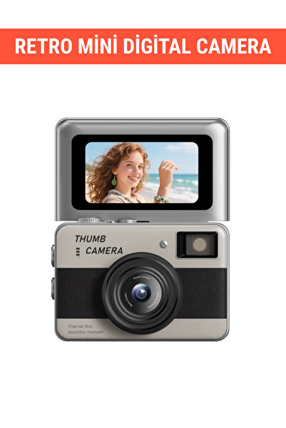 WUNİT Mini Dijital Kamera Retro Ekranlı 1080 P HD 1,47 Inç Döndürülebilir Ekr...