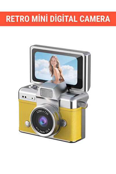 WUNİT Mini Dijital Kamera Retro Ekranlı 1080 P HD 1,47 Inç Döndürülebilir Ekr...