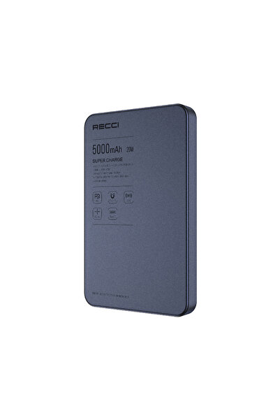 Recci RPB-W35 Ultra İnce PD 20W Hızlı Şarj Özellikli Wireless Powerbank 15W 5...