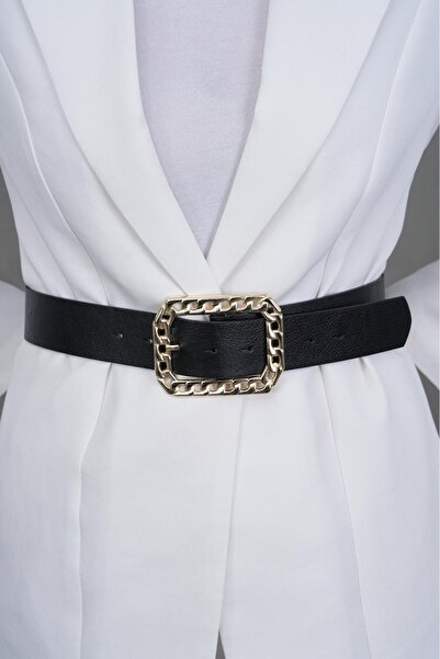 MODAM HİFA Curea de damă aurie cu model de lanț, curea pentru rochie, curea p...