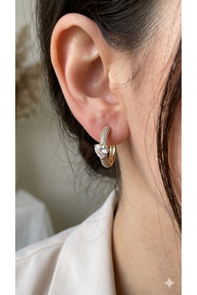 charmove ile kendinizi şımartın Xuping rose gold heart detail stud earrings f...