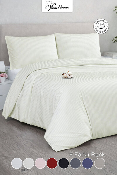 Vionel Home Çift Kişilik %100 Pamuk Saten Nevresim Seti | Premium Seri | 8 Re...