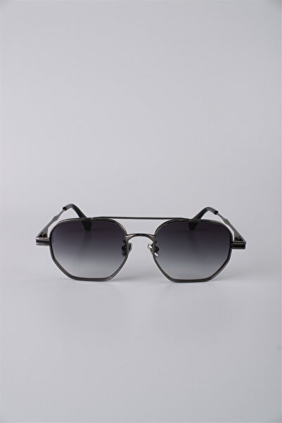 Max Polo Smoked Geometric Metal Frame Unisex Sunglasses Gg25Mp3420R01