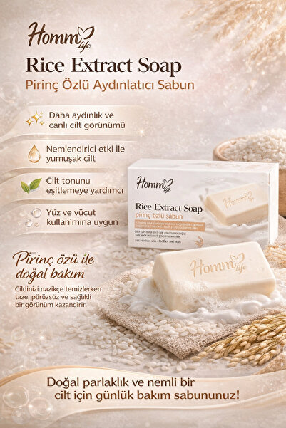 hommlife Bitkisel Pirinç Özlü Sabun
