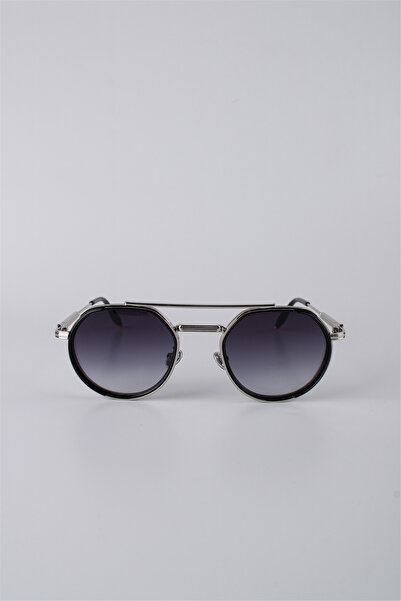 Max Polo Unisex Round Frame Silver Metal Smoked Gradient Lens Sunglasses Gg25...