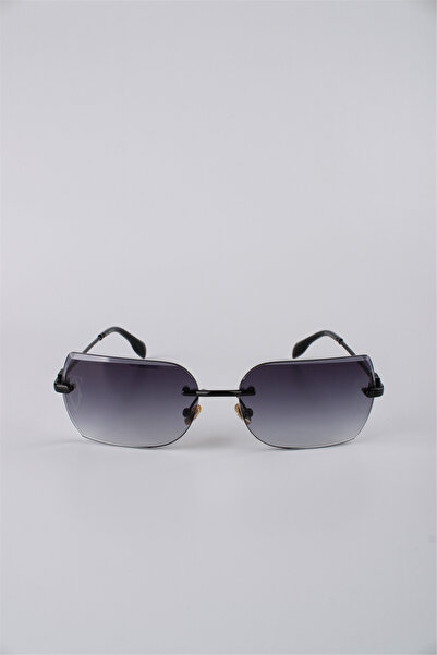 Max Polo Women's Geometric Frameless Gradient Smoked Glass Metal Sunglasses G...