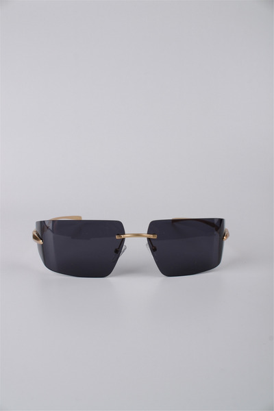 Max Polo Gold Metal Framed Rectangular Smoked Glass Unisex Sunglasses Gg25Mp3...