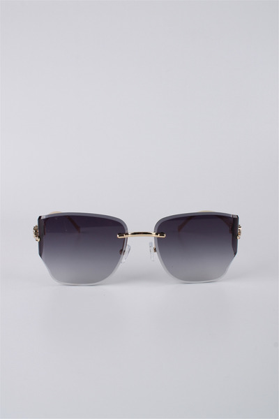 Max Polo Women's Gold Framed Geometric Smoked Gradient Glass Sunglasses Gg25M...