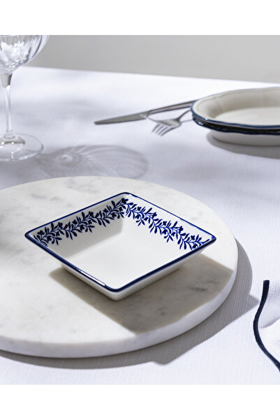 Madame Coco Reve Bleu Orva Square Plate - 12 cm - Blue/White