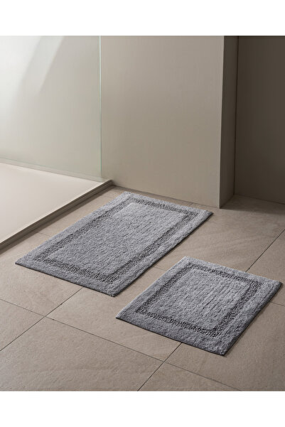 Madame Coco Zéphyr 2'li Pamuklu Banyo Paspası - Açık Gri