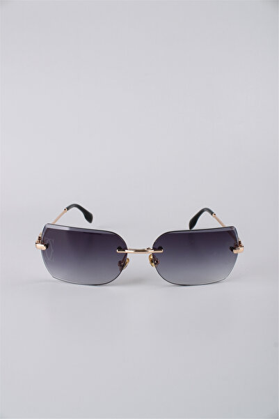 Max Polo Women's Gold Framed Smoked Gradient Glass Rectangular Sunglasses Gg2...