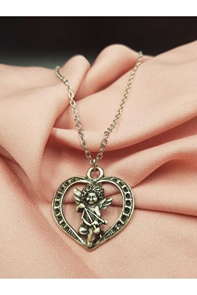 MİLALAZO Gothic Punk Heart Angel Necklace