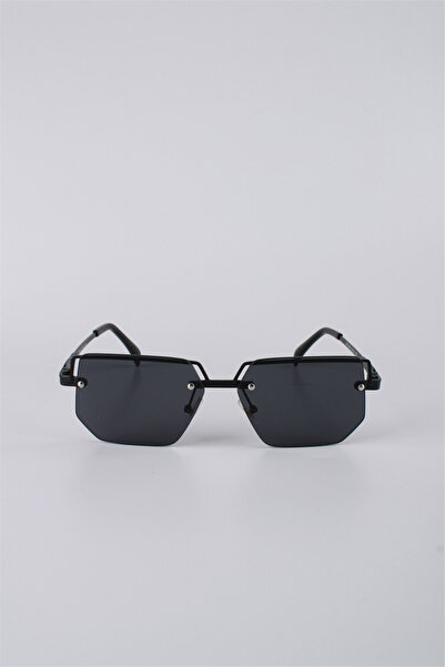 Max Polo Unisex Geometric Black Metal Frameless Sunglasses Gg25Mp2930R01