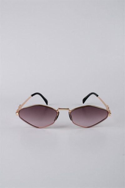 Max Polo Women's Gold Framed Geometric Brown Gradient Glass Sunglasses Gg25Mp...