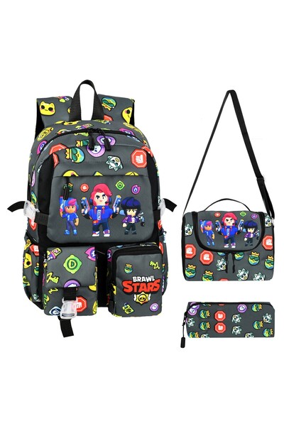 Waddell Kore Tarzı Brawl Stars Temalı İlkokul Sırt Çantası,Termal Beslenme Ça...
