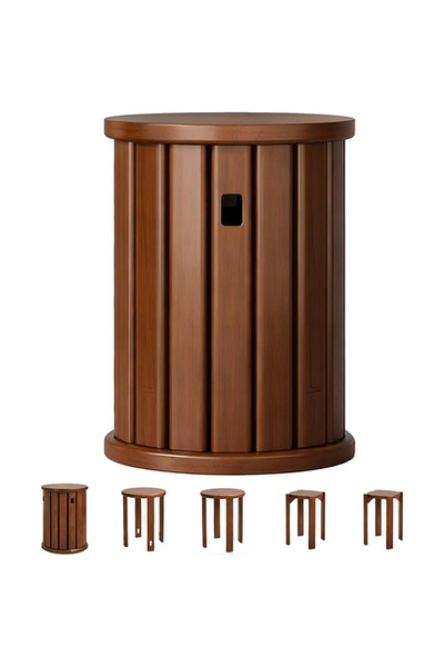 Destello ®   Σετ 4 Στοιβαζόμενων Καρεκλών από Μασίφ Ξύλο, 2 σε 1 τραπέζι και ...