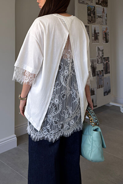 MAGARDE Μπλούζα Premium με Δαντελένια Λεπτομέρεια - ΛΕΥΚΟ