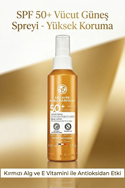 Yves Rocher SPF 50+ Vücut Güneş Spreyi UVA UVB Koruma Hafif Doku 150 ml