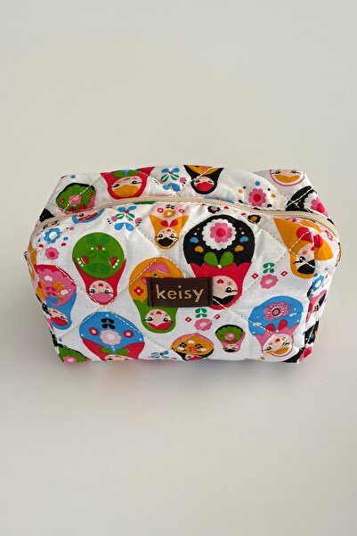 keisy Τσάντα μακιγιάζ με σχέδια και ανάγλυφη υφή