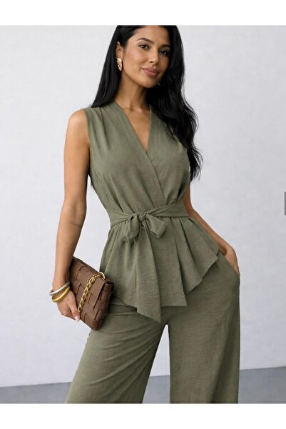 Get Crazy Σετ παντελονιού με γιλέκο από ύφασμα Modal