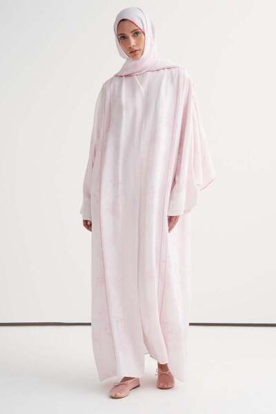 carell Mania Floş Abaya Soft Pink