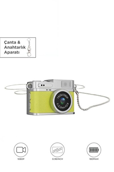 Başkenttekno Dijital Fotoğraf Makineleri Video Kamera Mini Anahtarlık 1080P C...