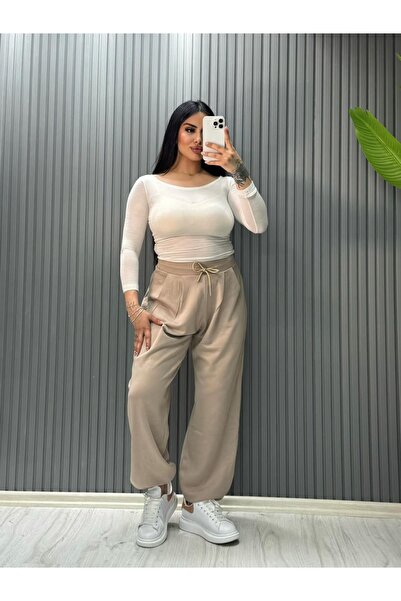 inci bayan giyim Παντελόνι σαλβάρι από ύφασμα Modal