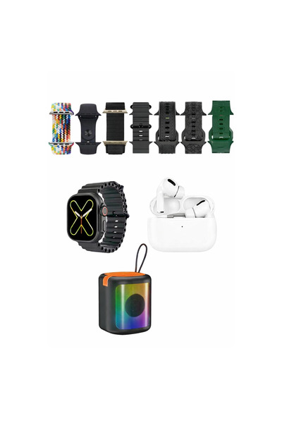 DGY STORE K28 Kombo 7 Adet Kordon Akıllı Saat Airpods Kulaklık Kablosuz Hopar...