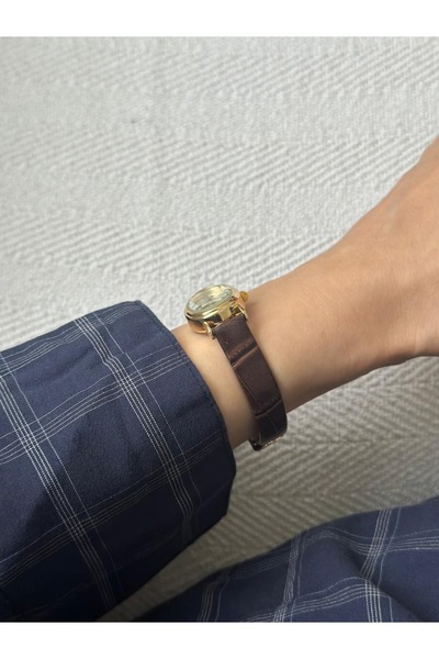 MERW Yvette Model Bitter Brown Color Leather Cord Women Wrist Watch